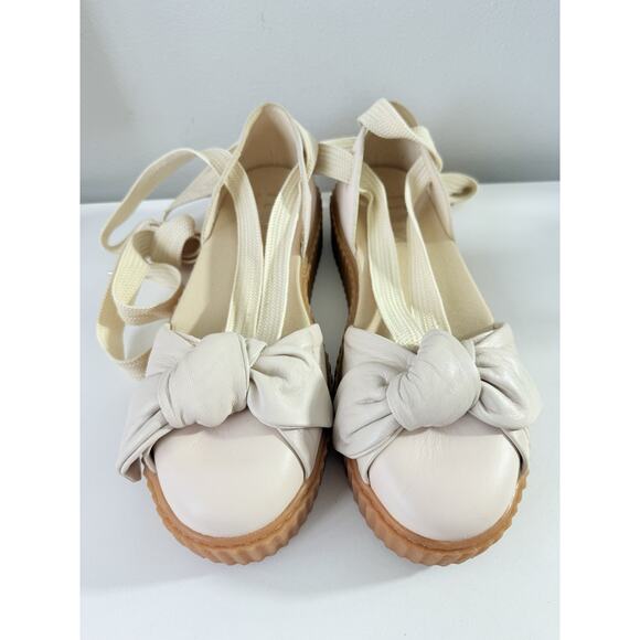 Puma Shoes - Puma Fenty Rihanna Creeper Bow Butterfly Sandals Ankle Tie Beige Women’s Sz 9.5